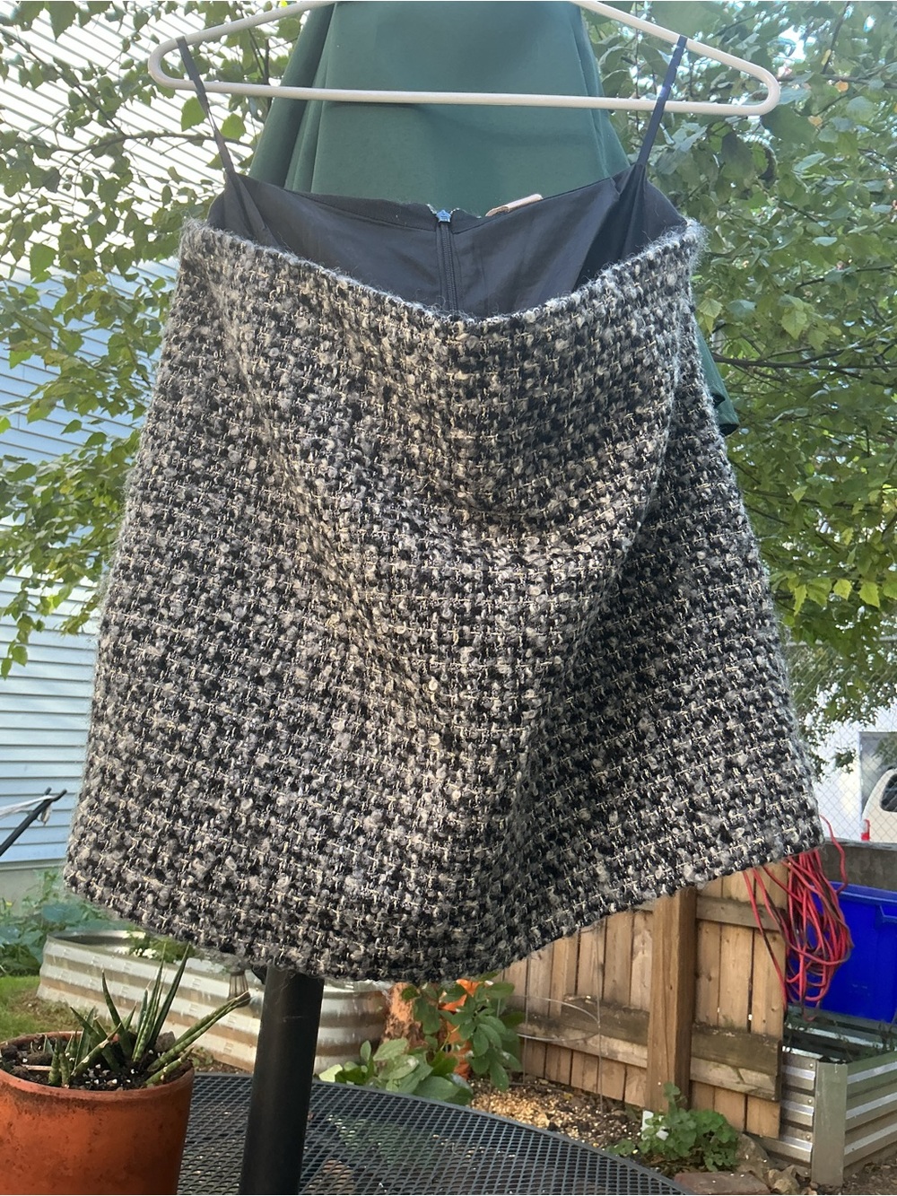 JCrew Black and White Tweed A-Line Skirt